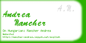 andrea mancher business card